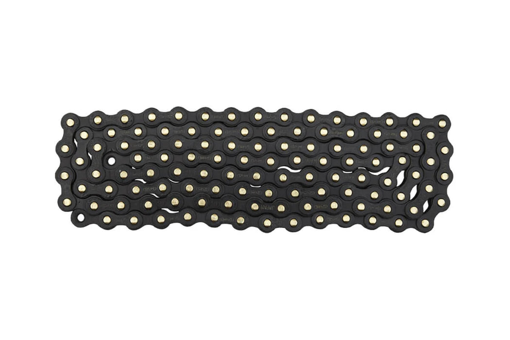 Izumi Jet Black Track Chain Single Speed 1/2x1/8x116Links Black GOLD Pins