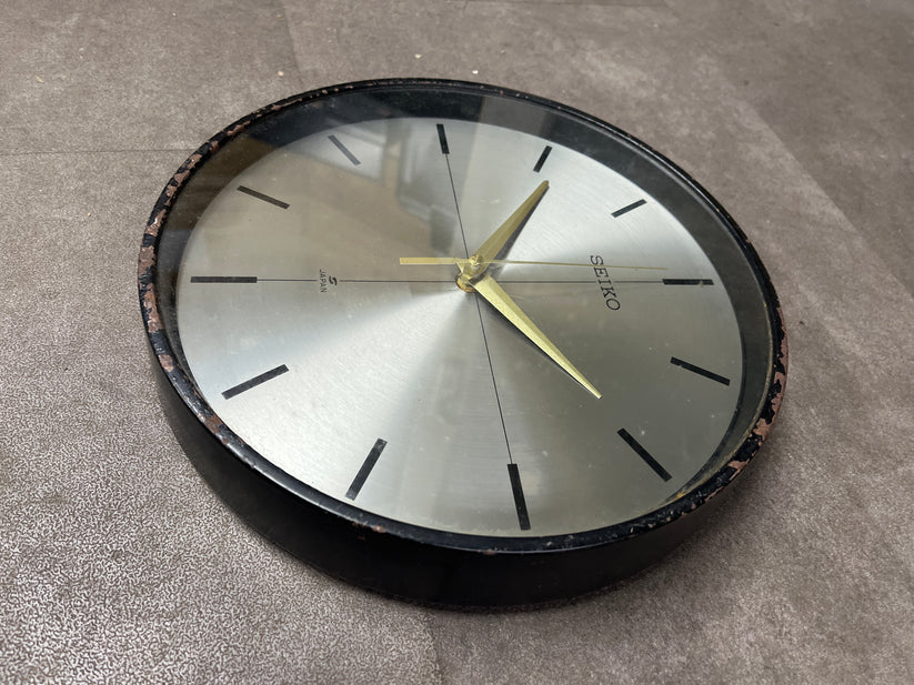 Seiko Salvaged Ships Cabin Clock Original Paint Black