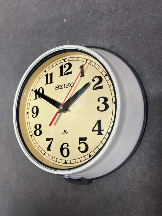 Seiko Salvaged Ships Cabin Clock Original Paint Cream