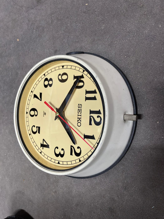 Seiko Salvaged Ships Cabin Clock Original Paint Cream