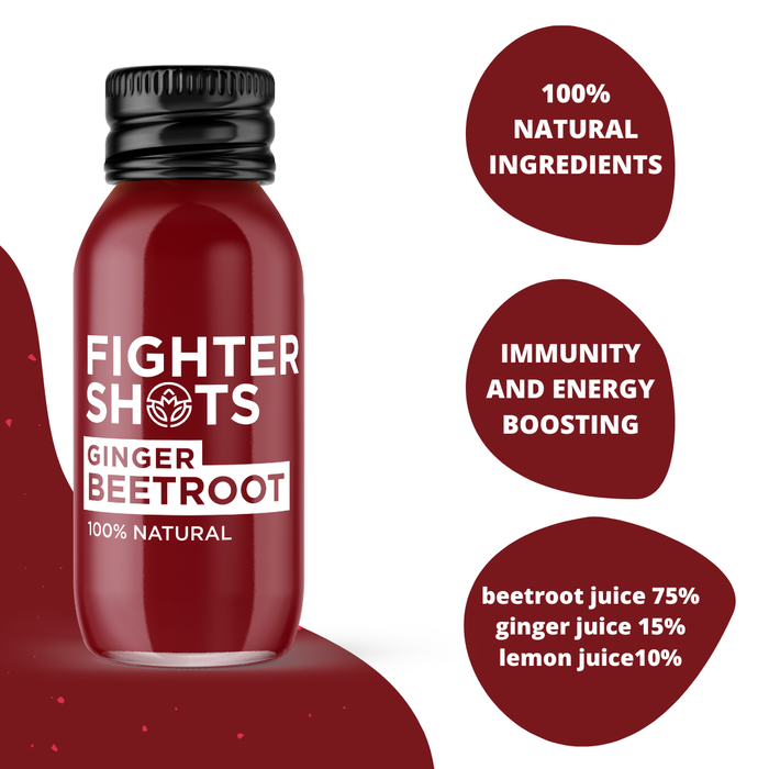 Fighter Shots 100% Vegan Ginger + Beetroot, 60ml