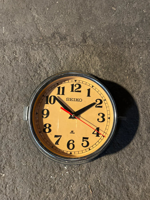 Seiko Salvaged Ships Cabin Clock polished Stainless steel