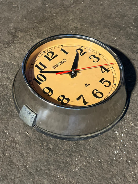 Seiko Salvaged Ships Cabin Clock polished Stainless steel