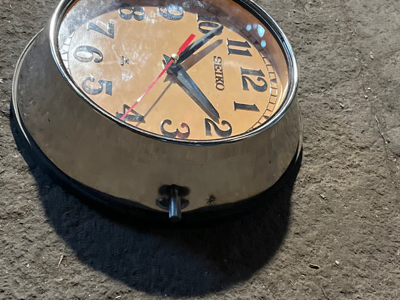 Seiko Salvaged Ships Cabin Clock polished Stainless steel