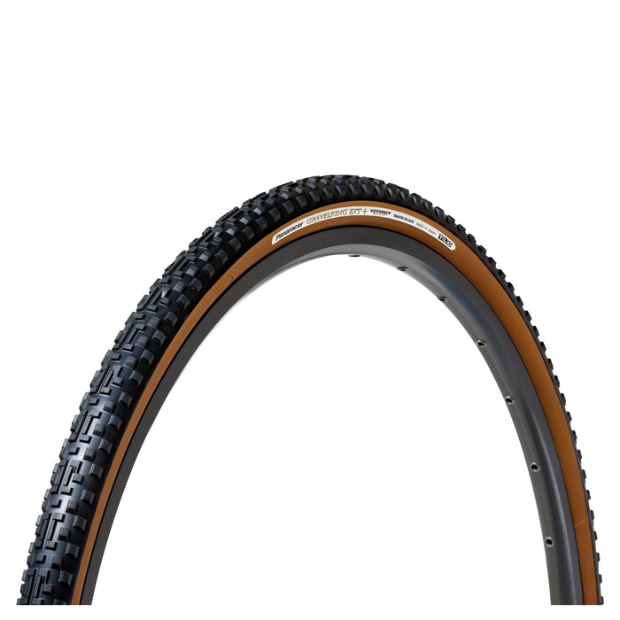 PANARACER GRAVELKING EXT+ TLC FOLDING TYRE 2023: BLACK/BROWN 700X38C