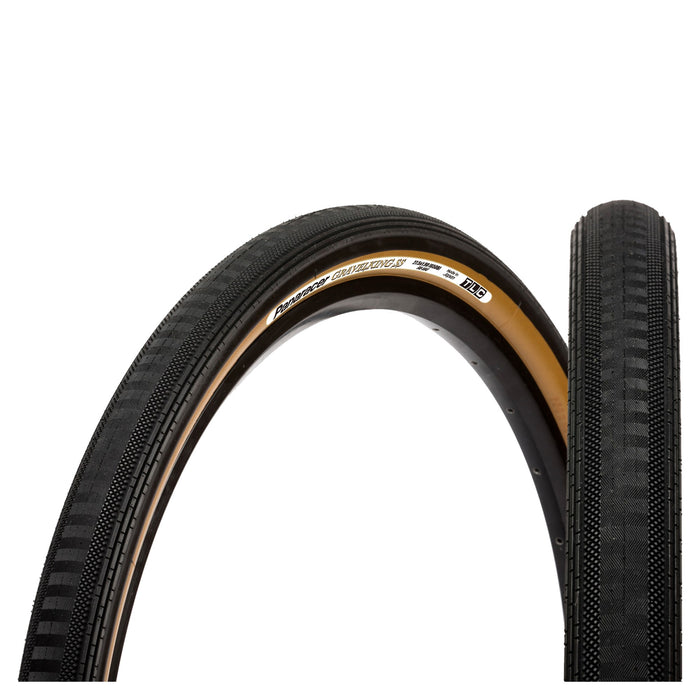 PANARACER GRAVELKING SEMI SLICK TLC FOLDING TYRE 2023: BLACK/BROWN 700X35C