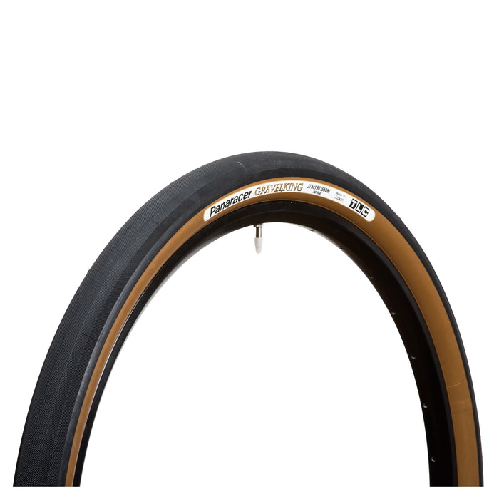 PANARACER GRAVELKING SLICK TLC FOLDING TYRE 2023: BLACK/BROWN 700X35C