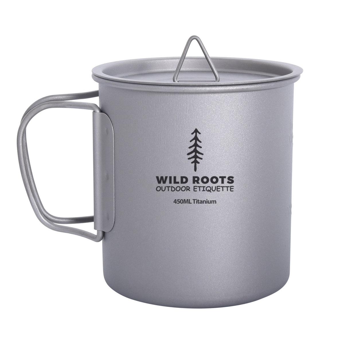 TOAKS Ultralight Portable Titanium Camping Mug with Folding Handles - 450ml