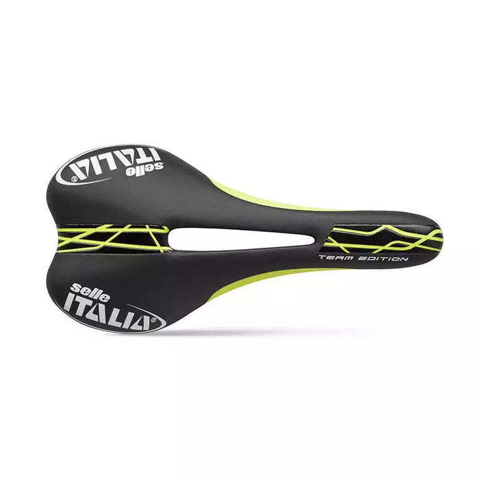 SELLE ITALIA SLR Flow Team Edition Saddle Black Yellow Titanium 316 Rails