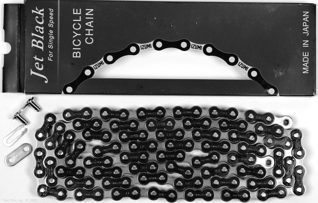 Izumi Jet Black Track Chain Single Speed 1/2x1/8x116Links Black Silver